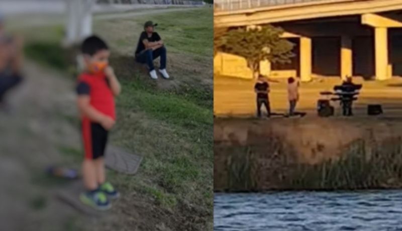 Canta mañanitas a su nieto desde el otro lado del Río Bravo